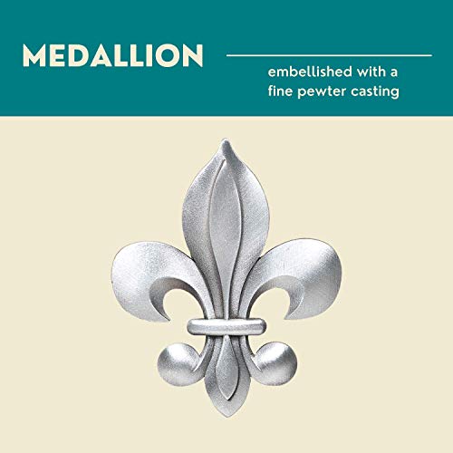 Image of Heritage Pewter Fleur de Lis Capitol Decanter | 24 OZ Whiskey Decanter for Liquor with Airtight Stopper | Expertly Crafted Pewter Glass