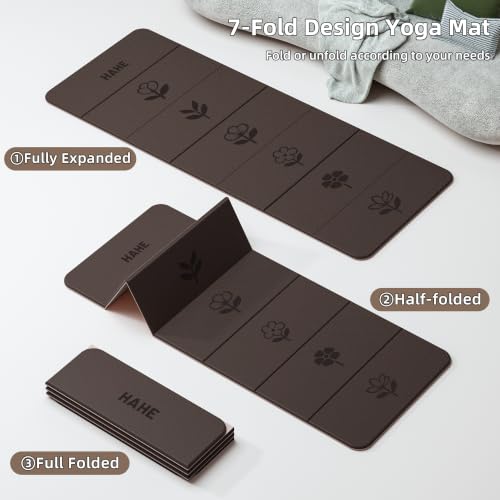 HAHE Extra Thick 7-Fold Yoga Mat, 72"x24"x0.47" TPE Exercise Mat - Image 3