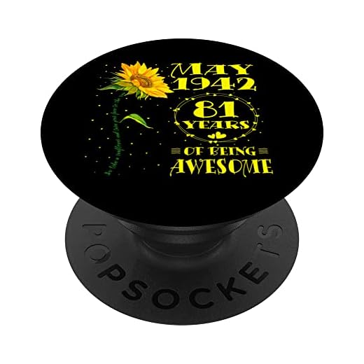 81 cumpleaños 81 años de edad, amantes de los girasoles nacidos en mayo de 1942 PopSockets PopGrip Intercambiable