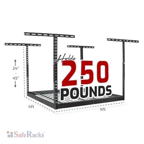 SafeRacks-4x4-Overhead-Garage-Storage-Rack-Hammertone-24-45-Height