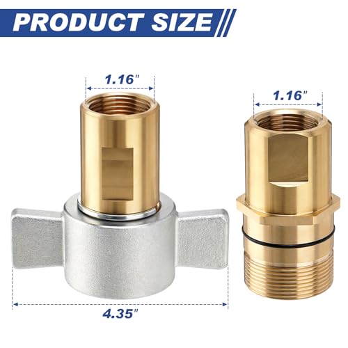 Image of 1 inch NPT Wet Line Wing Nut Hydraulic Quick Disconnect Coupler /Coupling Set, Heavy Duty Brass For Live Dump Trailer Hydraulic Systems