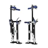 Jecoupoon 18-30 Inch Aluminum Alloy Drywall Stilts with Black for Working at High Places (Black,18-30 Inch)