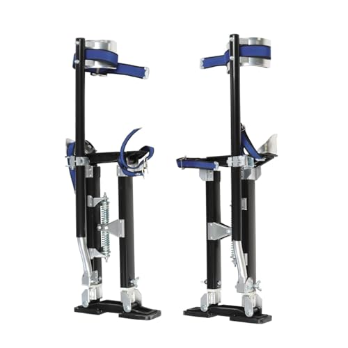 Jecoupoon 18-30 Inch Aluminum Alloy Drywall Stilts with Black for Working at High Places (Black,18-30 Inch)
