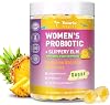 Totaria Gomitas de probióticos femeninos sin azúcar 9 en 1 - flora vaginal y equilibrio del pH, 50 mil millones de UFC con prebiótico, olmo resbaladizo, arándano, para vagina, tracto urinario e intestino, piña hawaiana, 60 unidades 2