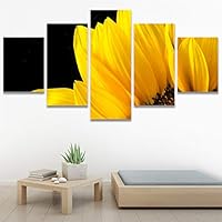 SIGNWIN 5 Panel Canvas Wall Art Botanical Chic Closeup Expressive Multicolor Photography for Home Decorations Ready to Hang - 60