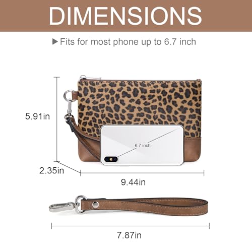 Image of CLUCI Wristlet Wallet for Women Large Capacity Leather Clutch Purse Slim Ladies Travel Credit Card Holder Phone Organizer