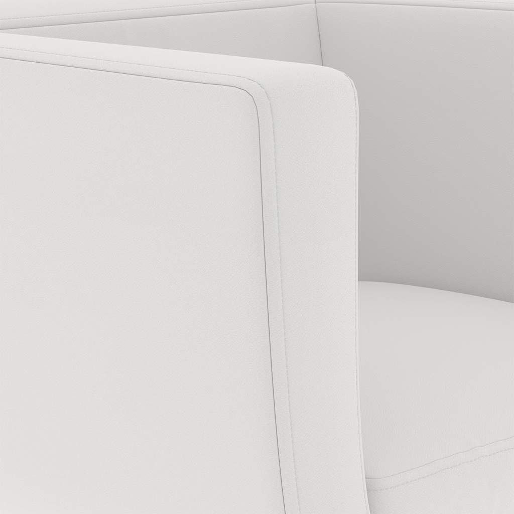 Sillón de bar moderno giratorio de piel sintética blanca, altura ajustable, base de acero cromado, para salón, dormitorio, oficina, máx. 110 kg