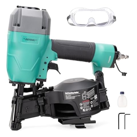 DOTOOL Roofing Nailer CN45C 15 Degree 3/4-Inch to 1-3/4-Inch Roofing Nail Gun Pneumatic Coil Nailer 120 pcs Load Capacity Cover
