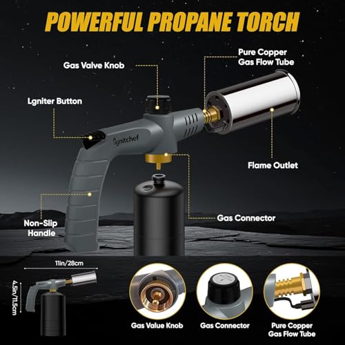 Image of 3272F Propane Torch Gun Adjustable Flame for BBQ & Camping