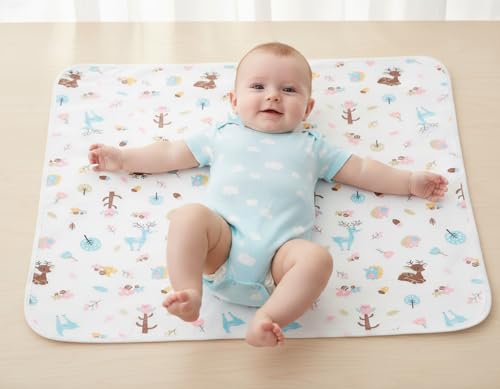 Image of Safe-O-Kid Baby Diaper Changing Mat, 70 x 49 cm Waterproof & Foldable Bed Protector, Soft & Comfortable Changing Pad for Newborns, Travel-Friendly & Easy to Clean - (Pack of 2)