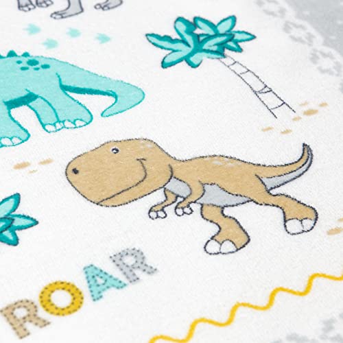 Image of Softerry Baby and Toddler Hooded Towel 28in x 35in - 100% Soft Cotton - Ultra Absorbent Terry and Velour for Bath or Beach (Dinosaur, One Towel)