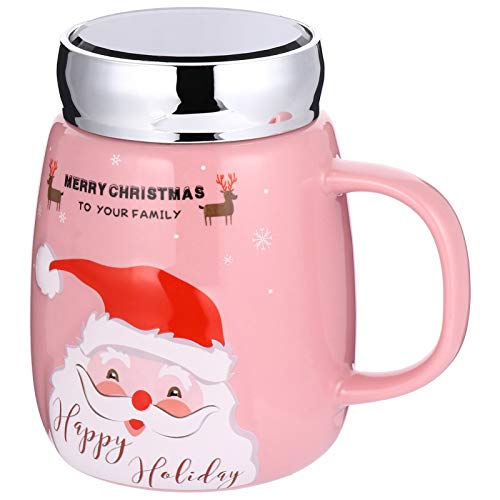Canecas de café de Natal Cabilock com tampa Presentes de Natal Caneca de café de Natal para mulheres