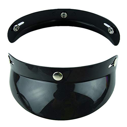 Vcoros Helmet Peak Shield Open Face Retro Motorcycle Helmet Sun Shade Protector Black Shield #TOP3