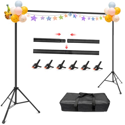 Hemmotop Photo Backdrop Stand, 10x7ft (WxH) Background Stand for Photoshoot, Backdrops Support kit...