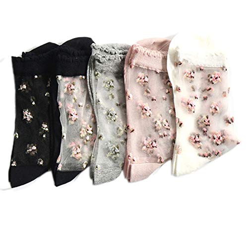 Women 2019 Transparent Mesh Black White Ankle High Socks Short Stocking