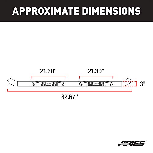 Aries 203006 3-Inch Round Black Steel Nerf Bars, No-Drill, Select Ford Excursion, F-250, F-350 Super Duty #TOP2