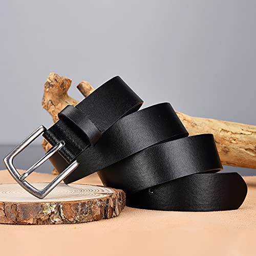 Click Carry Denim Casual Belt PU Alloy Belt Buckle Wide Men's Belt Jeans Belt Belt Size 46 (BK2, A)2