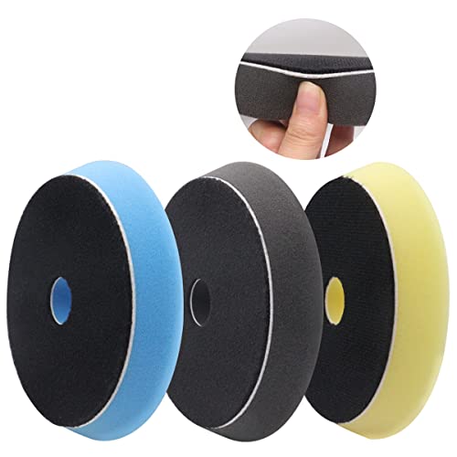 Image of Polishing Pads Kit 3pcs 5'' Orbital Buffer Pads Buffing Sponge Pads Polishing Foam Pad for Car Buffer Polisher Compounding,Polishing and Waxing O-012-B+Y+BK