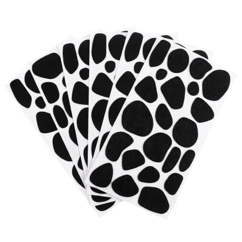 Lot de 6 autocollants en feutre noir pour costume de 101 dalmatiens et costume de vache, 29 x 16 cm, plaques en feutre à découper, autocollants textiles pour...