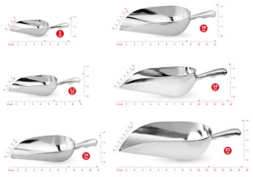 New Star Foodservice 34509 One-Piece Cast Aluminum Round Bottom Bar Ice Flour Utility Scoop, 5-Ounce, Silver (Hand Wash Only) #TOP3