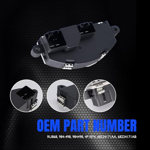 Image of HiSport HVAC Heater Blower Motor Fan Resistor RU868 Compatible with Chrysler 300,Dodge Challenger Durango,Compatible with Jeep WK