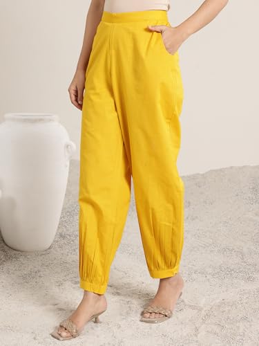 Image of Libas Woven Design Cotton Blend Straight Kurta With Salwar and Dupatta