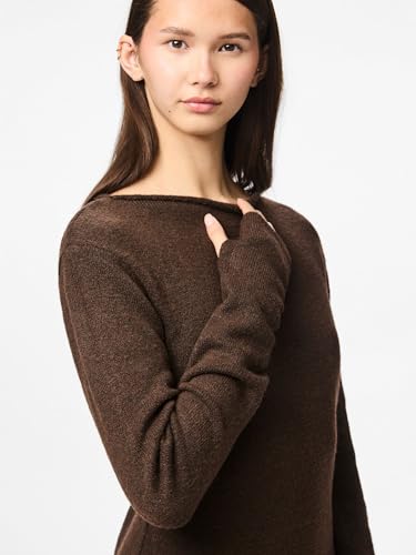 Robe en tricot à col montant robe pull mini manches longues - 6