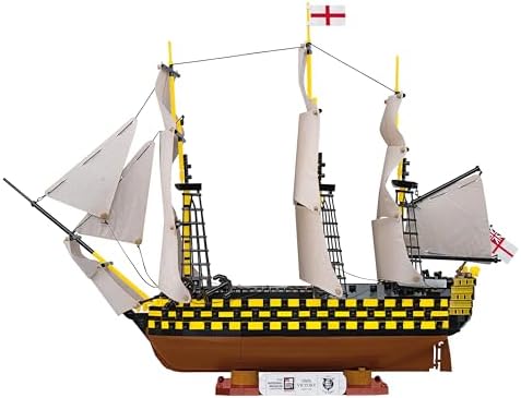 COBI HMS VICTORY (Trafalgar 1805), Maßstab 1:144, 2517 Teile | Bedruckt (Pad Printed), Lizenz vom National Museum of the Royal Navy, Segel, Sockel, Plakette. hergestellt in der EU,