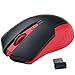 Produktbild Uping® geräuschlose stumm ergonomische kabellose optische laser Maus mit Nano USB schnurlose Empänger kompatibel zu PC Mac Computer Notebook and Laptop 2.4 GHz 3 Justierbare CPI Level, 1600 CPI, 3 Tasten, 18-Monate Batterielaufzeit Rot