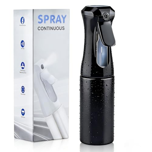 HPPFFY Continuous Spray Bottle 6.8 OZ Hair Spray Bottles Ultra-Fine Mister Spray Bottle for Hairstyling Cleaning Plants Pets Salons and More (1 Pack)