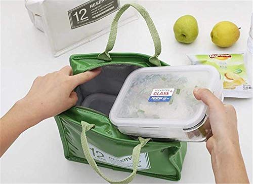 Picnic bag green Lunch when The Bag Pu Aluminum Foil Insulation Cold Ice Bag Female Hand