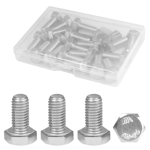 Image of MroMax 25Pcs M8-1.25 Hex Bolts, M8 x 16mm Hex Head Screws Bolts | 304 Stainless Steel 18-8, Fully Threaded, External Hex Drive, for Thin Plate Connection and Small Electronics Fixing