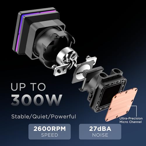 Image of ProFlow SE 360mm ARGB Black AIO CPU Cooler-Water Liquid Cooling System|4-Inch LCD Screen|320W TDP|ARGB 1850RPM PWM Cooler Fans|for Intel LGA1851 /1700 /1200 /115X AMD AM4 /AM5(Black)