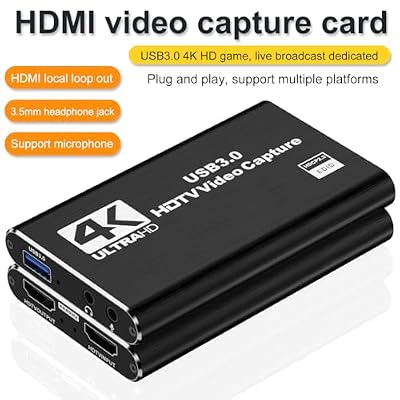 dobestyou 4K Capture Card Black for Streaming, Recording & Gaming HDMI Video Capture Device with USB 3.0, 1080p 60fps, Plug & Play,Zero Latency for PS5, Xbox, Switch, OBS, PC, Mac