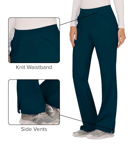 Image of Cherokee Women Scrub Pant with Straight Leg Pull-on Pant Medical Bottom with 4 Pocket & 2-Way Stretch Fabric - WW110