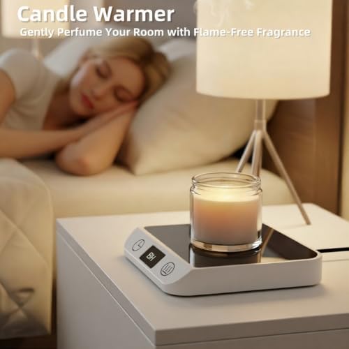 Image of Coffee Mug Warmer & Candle Warmer 2-in-1, Electric Cup Warmer for Desk | 6 Temperature Settings, LED Display, 12-Hr Timer & 4-Hr Auto Shut-Off, Gift for Coffee Lovers, Home Office & Desk Warmer