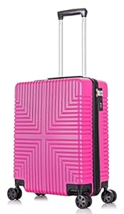 DK Luggage Carry-on 20” Cabin EasyJet, BA, Jet 2 Hard Shell Large Cabin Hand Luggage Approved Suitcase 4 Wheel Spinner ABS30 Pink