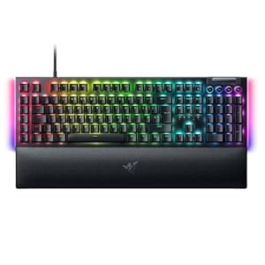 Razer BlackWidow V4 (Green Switch) – Mechanical Gaming Keyboard Chroma RGB (Clicky Mechanical Switches, 6 Dedicated Macro Keys, Doubleshot ABS Keycaps) UK Layout | Black