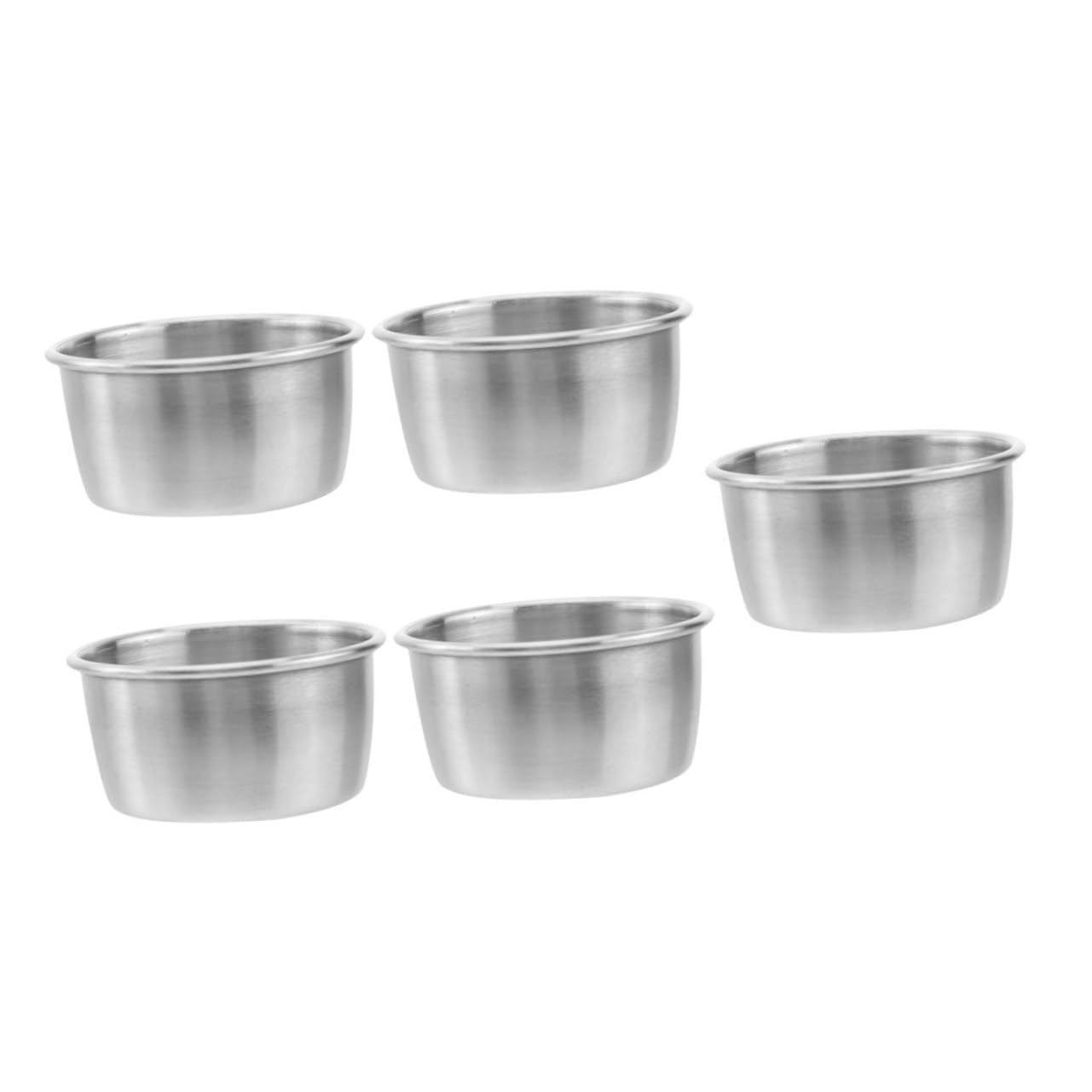 AUTSUPPL 5Pcs Stainless Steel Condiment Cups Sauce Dishes for Seasoning Stylish Kitchen Tableware for Dipping Sauces Mustard and More