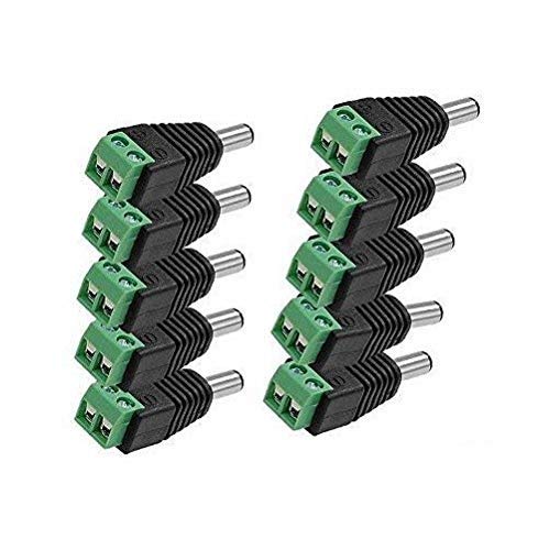 River Fox 10 Pieces DC Power Jack Plug Adapter Connector, 12V 24V Male 2.1mm x 5.5mm Barrel Connectors for CCTV Camera,Led Strip Light, DVR (10 x Male) (B07V65H994) Amazon Price History, Amazon Price Tracker
