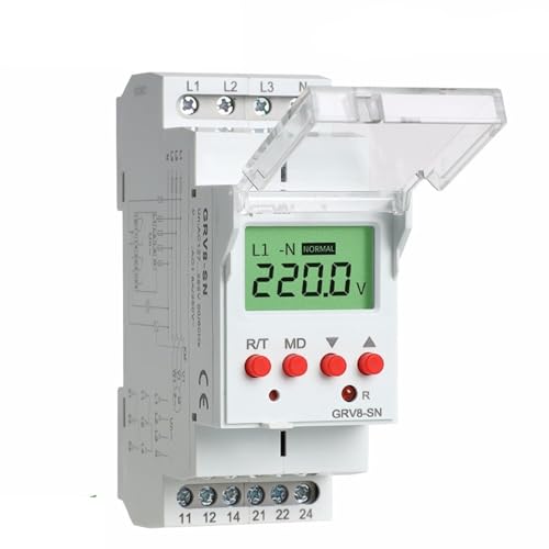 Relais LCD GRV8-S triphasé à double contact inverseur pour contrôle précis de tension