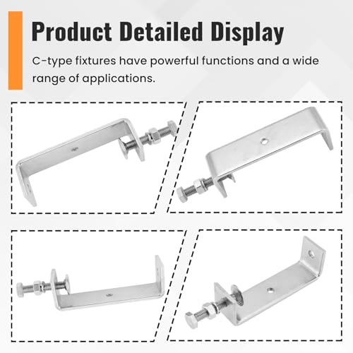 Aboiledy 2 Stück Metall C Klemme für Holzbearbeitung, schwere Schraubklemme mit 120 mm Backenöffnung, Tischklemme für Werkstatt & DIY