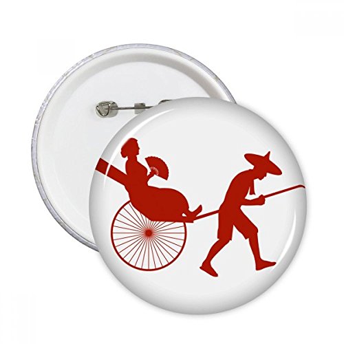 Badge Touk-touk Motif Illustration Chine Culture Silhouette Pins Décoration Vêtements 5pcs S