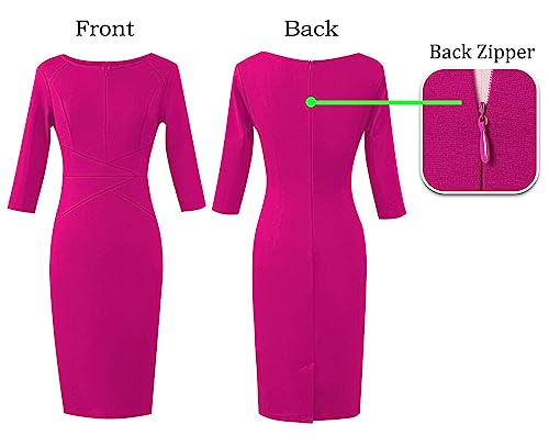 Image of VFSHOW Womens Slim Zipper Up Work Business Office Party Bodycon Pencil Sheath Dress