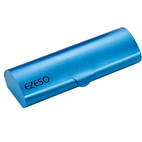 Glasses Case Hard Shell Eyeglass Case Aluminum Light Nearsighted Spectacle Case Box Frosted Matte Eyeglasses Case (Blue-small)