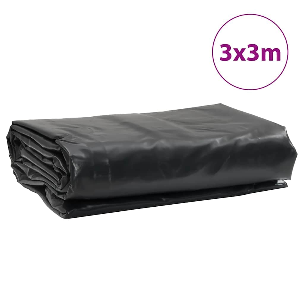 Abdeckplane Anthrazit 3x3 m 650 g/m² Canvas PVC-Beschichtung reißfest wasserfest mit Ösen für Garten Möbel Auto Boot Schutz bei Wind Wetter