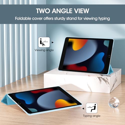 Image of ProCase for iPad 9th / 8th / 7th Generation Case 10.2 Inch (2021 /2020 /2019 Release), 10.2 iPad Case 9th / 8th / 7th Gen Cover, Slim Smart Cover with Translucent Hard Shell Back -Babyblue