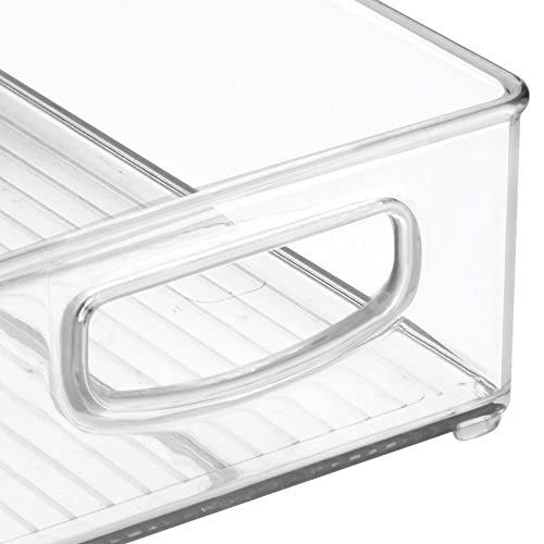 Mdesign Small Plastic Office Storage Container Bins With Handles For Organization In Filing Cabinet, Closet Shelf, Or Desk Drawers, Organizer For Notes, Pens, Pencils, And Staples - 2 Pack - Clear #TOP6