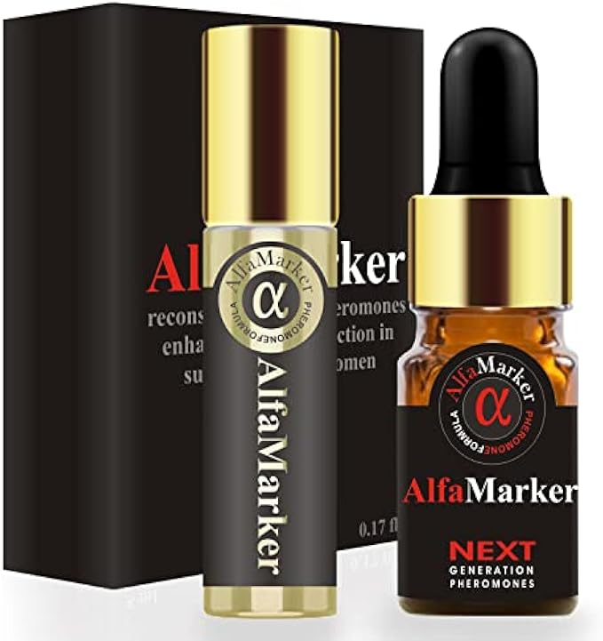 ALFAMARKER for Men - Pheromone Cologne for Men - Pheromones Oil Perfume for Men (5ml dropper+5 ml rollon)