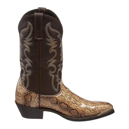 Cowboy Laarzen voor Mannen Lichtgewicht Duurzaam Western Country Laarzen Moderne Traditionele Geborduurde Laarzen Rijlaarzen Mannen Womens Mid Kalf Laarzen Western Cowboy Laarzen voor Mannen Snake Skin Printing PU Leer - Afbeelding 6